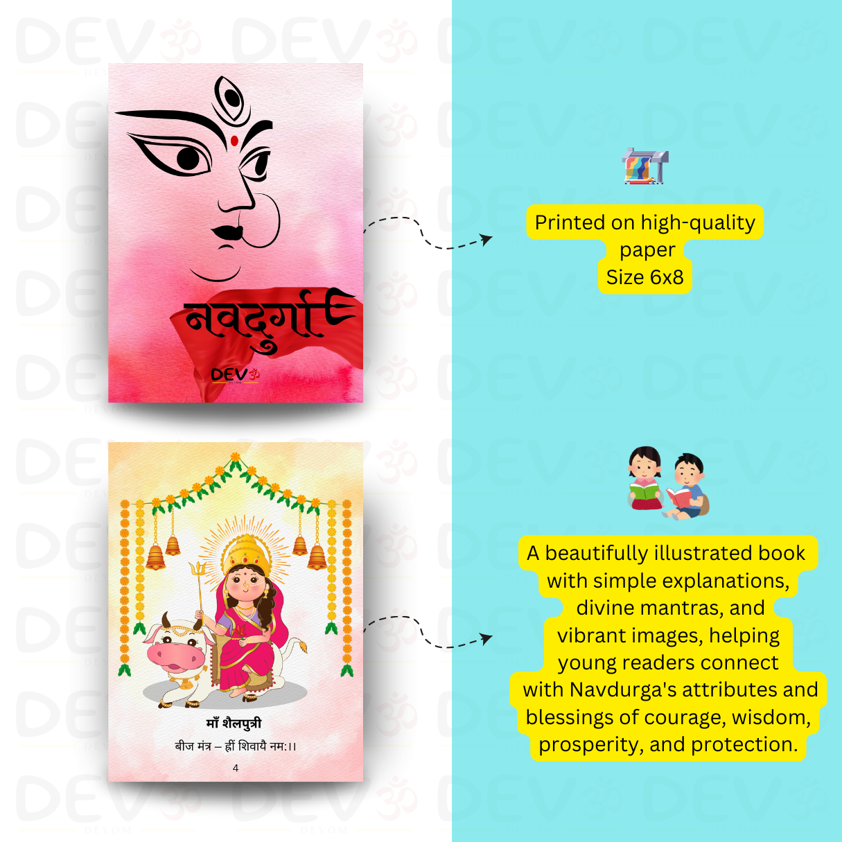 Alphabets based on Hinduism and NavDurga Book Combo for Kids