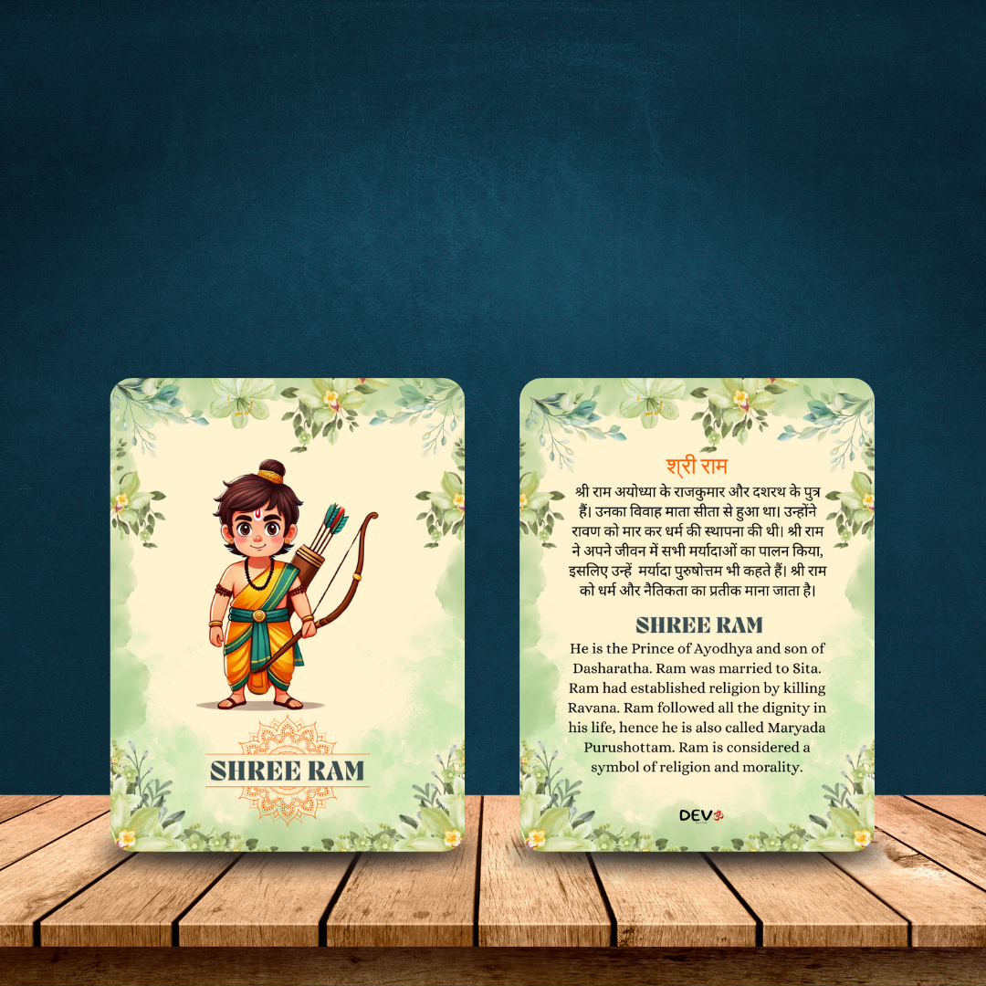 Ramayan Characters Cards, Non Tearable, High Quality, Kids Memory Card Learning, Pack of 30 cards