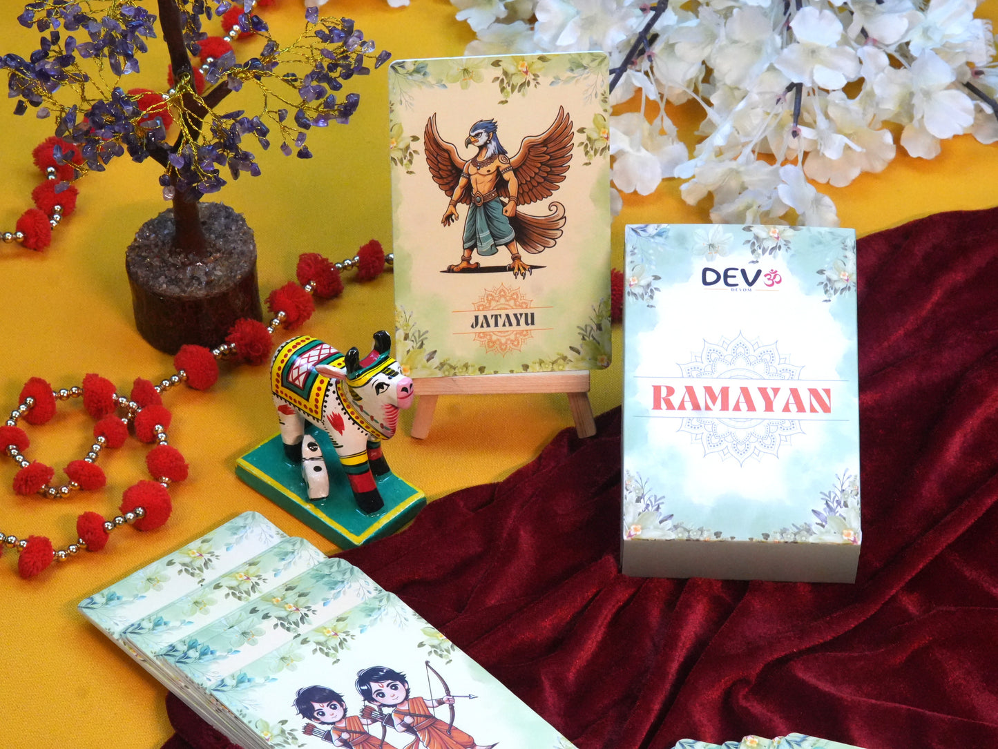 Ramayan Characters Cards, Non Tearable, High Quality, Kids Memory Card Learning, Pack of 30 cards