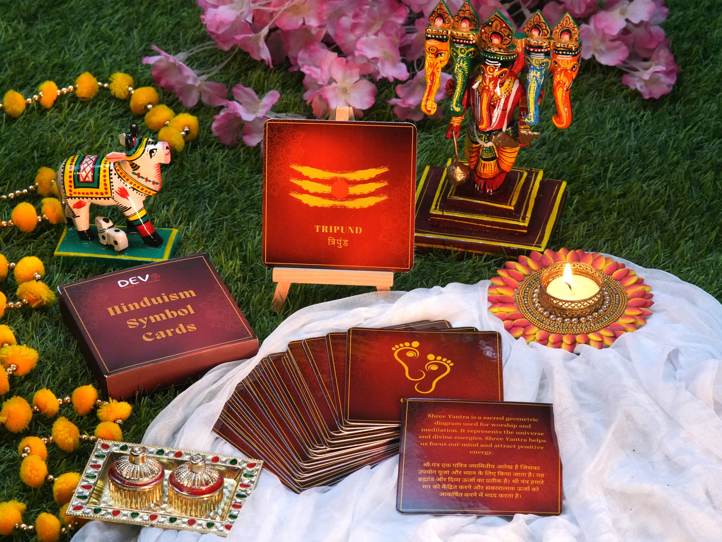 Hinduism Symbol Flash Cards, Non Tearable, High Quality, Kids Memory Card Learning, Pack of 20 cards