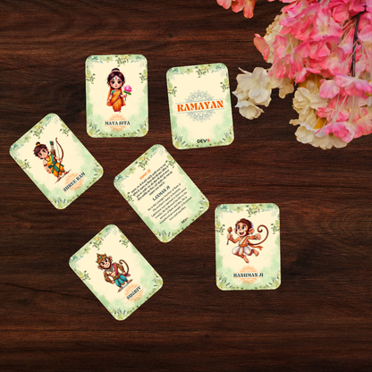 Ramayan Characters Cards, Non Tearable, High Quality, Kids Memory Card Learning, Pack of 30 cards