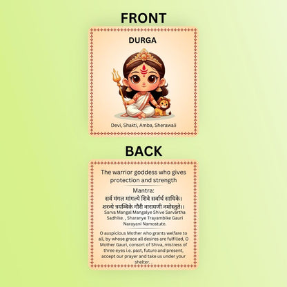 God and Goddess Cards with Mantra, Non Tearable , High Quality, Kids Memory Card Learning, Pack of 15 cards