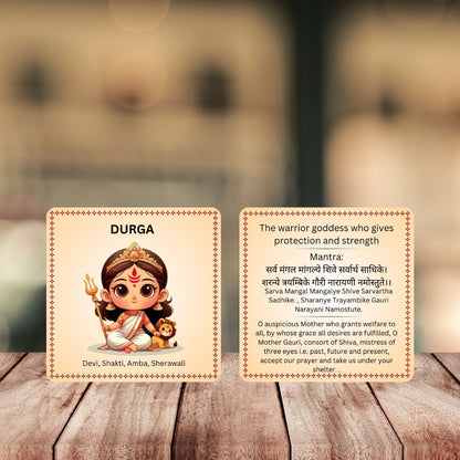 God and Goddess Cards with Mantra, Non Tearable , High Quality, Kids Memory Card Learning, Pack of 15 cards
