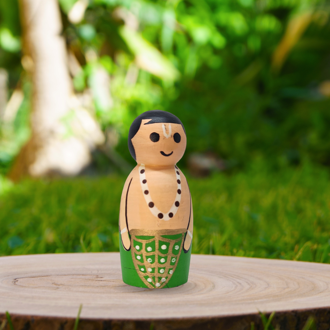 Wooden Dashavatar Peg Dolls Set