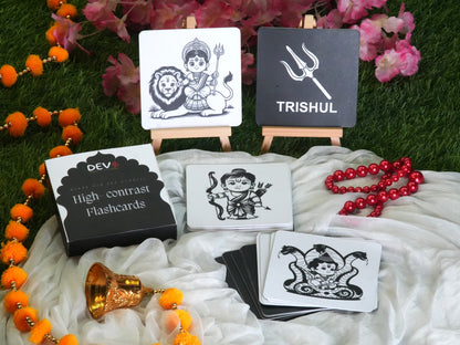 High Contrast God and Goddess Flash Cards,  Non Tearable, High Quality, Kids Memory Card Learning, Visual Learning Pack of 20 cards